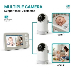 Moniteur bébé intelligent WiFi KT412W avec écran IPS 4 pouces, caméra vidéo sans fil 720P avec fente pour carte SD pour l'enregistrement et application PTZ - Product Image 3