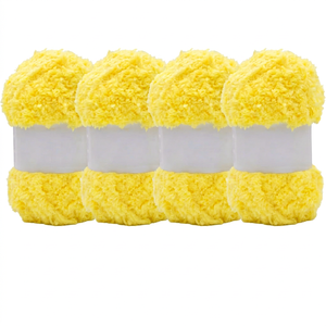 Hilo de Coral Fleece Mezclado en Bola, Material Esponjoso para Tejer Toallas y Bufandas, Kit DIY para Tejer Bolsos de Material Autotejido para Bebés - Product Image 1