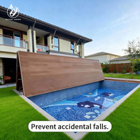 Couverture de piscine motorisée pliable Water Crown, couverture de sécurité automatique rétractable pour piscine avec télécommande