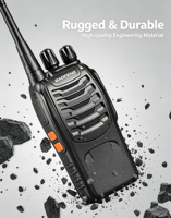 Radio bidirectionnelle portable UHF cryptée longue portée 888S A08C 430-440 MHz pour la sécurité des entrepôts et des hôtels