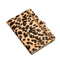 Carnet A5 personnalisé avec logo, motif léopard mignon, couverture rigide en cuir PU, élastique, pages lignées épaisses, cadeau pour étudiant, vente en gros
