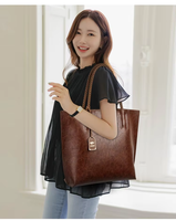 KAIDIFEINIROO 2026 Nouveau Sac à Main Femme Deux Pièces Tendance Grande Capacité en PU avec Fermeture Éclair Sac Fourre-tout Sac à Bandoulière Sac de Bureau