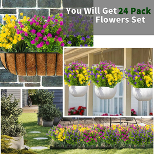Flores Artificiales Resistentes a los Rayos UV, Plantas Verdes Artificiales, Decoración Floral Artificial Resistente a la Intemperie para Jardín, Patio y Exteriores - Product Image 3