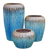 Kit de pot de fleurs en céramique, pot en terre cuite émaillé pour jardin d'intérieur, pot en argile pour plantes et pots pour usage domestique