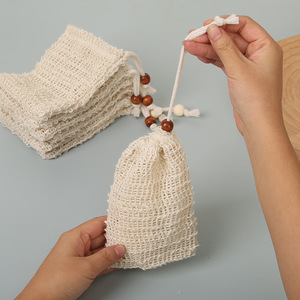 Bolsa de red de jabón en espuma ecológica, bolsa exfoliante de Sisal, bolsa de red de malla de Sisal, bolsas con cordón, bolsa de ahorro de jabón de ducha de secado - Product Image 4