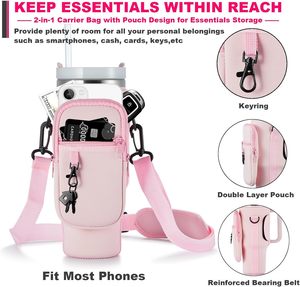<span class=keywords><strong>Sac</strong></span> de transport <span class=keywords><strong>pour</strong></span> bouteille d'eau avec pochette <span class=keywords><strong>pour</strong></span> téléphone portable, <span class=keywords><strong>porte</strong></span>-gobelet <span class=keywords><strong>à</strong></span> fond plat, <span class=keywords><strong>sac</strong></span> isotherme en néoprène avec bandoulière réglable - Product Image 3