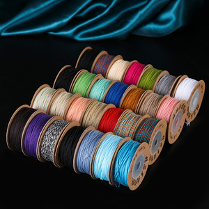 Fil de coton rond de 1mm, non élastique, résistant à l'abrasion, pour la fabrication de bijoux, matériel de tressage de bracelets et de colliers, vente en gros - Product Image 1