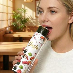 Disposable Biodegradable Sushi Paper Push up Tube <b>Container</b> with Sauce Tube Custom Color Takeaway Packaging - Product Image 2