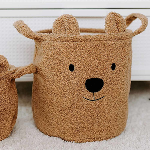 <span class=keywords><strong>Panier</strong></span> de rangement en tissu pliable Teddy <span class=keywords><strong>beige</strong></span> pour enfants et bébés Boîte de rangement pour jouets pour animaux de compagnie et <span class=keywords><strong>panier</strong></span> de rangement pour jouets pour chiens - Product Image 4