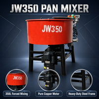 Malaxeur électrique JW350 0,35 m³ avec bras mélangeur visible et décharge par le bas pour le mélange de mortier