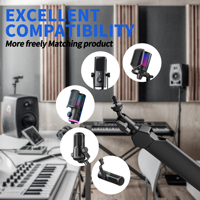 Support de microphone de bureau réglable BM66 avec bras articulé détachable, construction en métal et plastique, microphone flexible