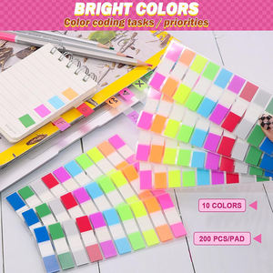 Transparent Index Sticker Extractive PET Fluorescent Label Indicator Sticker Colorful Waterproof <b>Sticky</b> Sticker - Product Image 6