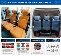Banc en cuir 3 places avec ceinture de sécurité et accoudoir pour Mercedes Benz Vito Sprinter Transit Van
