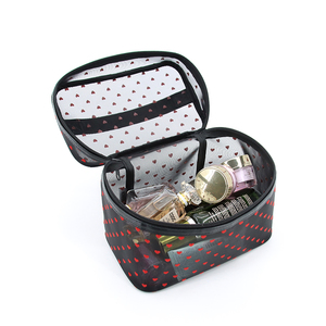 Organizer Cosmetico Estivo Durevole a Doppio Strato in Rete con Chiusura a Cerniera e Stampa a Cuore, Portatile e di Grande Capacità per Borsa da Viaggio - Product Image 3