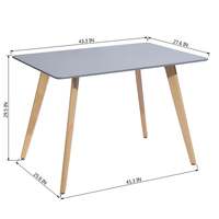 Table de salle à manger moderne en promotion avec plateau en MDF et pieds en bois massif, installation facile, options 4/6/8 personnes
