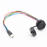 Connecteur étanche M20-TYPE-C femelle à montage sur panneau vers MICROUSB5P mâle