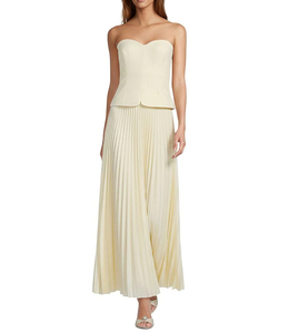 Robe midi élégante en satin blanc avec manches courtes, col rond, silhouette crayon, ajustée, tenue de soirée - Product Image 3