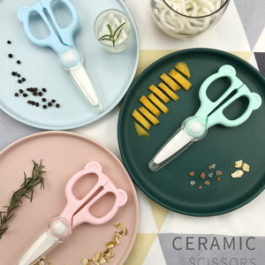 Forbici per alimenti con guaina cibo cibo verdura Deli cucina in ceramica per la casa carino bambino <span class=keywords><strong>sano</strong></span> e rispettoso dell'ambiente - Product Image 6