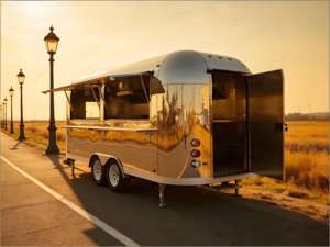 Camionnette à glaces rétro en aluminium avec machines d'arcade intégrées, décor <span class=keywords><strong>Pac</strong></span>-<span class=keywords><strong>Man</strong></span>, friandises glacées classiques, remorque alimentaire remorquable - Product Image 1