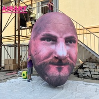 Ballon à tête d'homme drôle gonflable de 4m de haut pour ornement décoré d'exposition d'art