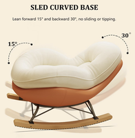 Fauteuil à bascule surdimensionné avec repose-pieds, chaise d'allaitement moderne rembourrée, grand siège coulissant en coton pour chambre à coucher - Vente en gros
