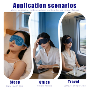 Masque oculaire réutilisable en peluche avec gel froid et chaud pour les yeux gonflés, les cernes, la fatigue oculaire et le soulagement des maux de tête - Product Image 5