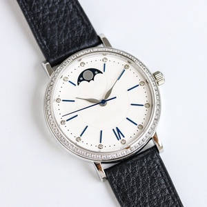 Montre de luxe personnalisée pour homme d'affaires, automatique, mécanique, de haute qualité, avec cadran à phases lunaires, diamants et calendrier. - Product Image 5