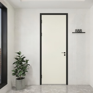 Puerta WPC de China, Impermeable e Insonorizada, para Dormitorio de Hospital, Habitación <span class=keywords><strong>Interior</strong></span>, Compuesto de Madera y Plástico PVC, con Marco de Puerta, de Fábrica - Product Image 3