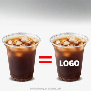 PETミルクティーカップ使い捨てプラスチックカップカスタムロゴ高透明度コールドドリンクコーヒーカップ9 12 14 16 18オンス - Product Image 4