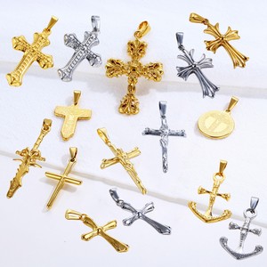 올리비아 18K 금 예수 십자가 장신구 스테인리스 스틸 기독교 금 십자가 펜던트 남성용 목걸이 - Product Image 4