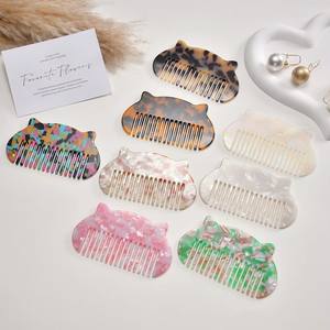 All'ingrosso stile antico in marmo pettine a denti larghi moda acetato portatile per capelli da donna - Product Image 1