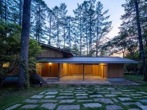 Cabine <span class=keywords><strong>forestière</strong></span> japonaise contemporaine, naturelle et chaleureuse, adaptée à la retraite de guérison, artistique - Product Image 2