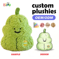 Peluche Légume Personnalisée Longue Broderie Oignon Vert Coton PP 20cm Jouets en Peluche Doux OEM Basés sur Votre Dessin
