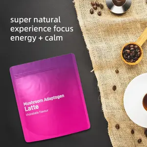 自有品牌健康速溶拿铁咖啡有机灵芝蘑菇提取物黑粉速溶咖啡
