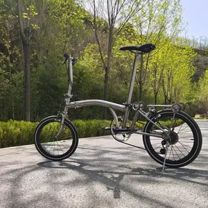 티타늄 접이식 자전거 T 라인 trifolding 접이식 자전거