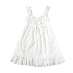 Robe blanche de haute qualité pour jeune fille, design boutique, populaire sur les plateformes de vente en ligne, pour la vente en gros de vêtements pour enfants aux États-Unis - Product Image 1