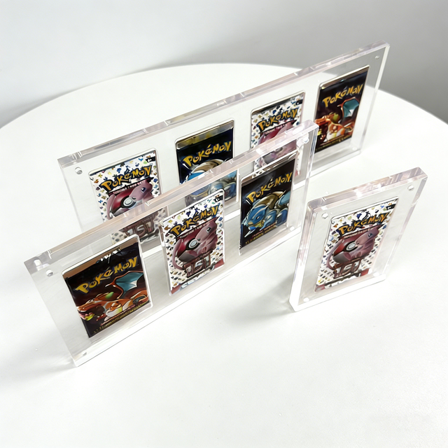 Custom Magnetic Acrylic  Booster Pack Display Case Magnetic Holder  for Pokemon 151, MTG & Yugioh Cards