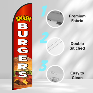 2.5*11.5 FT BURGERS High Quality Custom Feather <b>Flags</b> Beach <b>Flag</b> for Beach Party and Advertising Promotions - Product Image 3