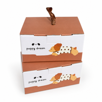 Boîte pliante en carton kraft écologique avec logo personnalisé, poignée en ruban portable, boîte d'emballage pour tasse en céramique, emballage cadeau