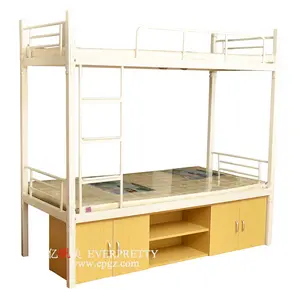 Новая Современная дизайнерская популярная мебель для спальни, общежития, детские двухъярусные кровати, металлическая рама, деревянная двухъярусная кровать с деревянным шкафом