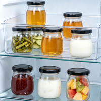 Bocaux en verre ronds vides de haute qualité à large ouverture pour yaourt, mini-contenants alimentaires en gros, bouteilles à pudding avec couvercle