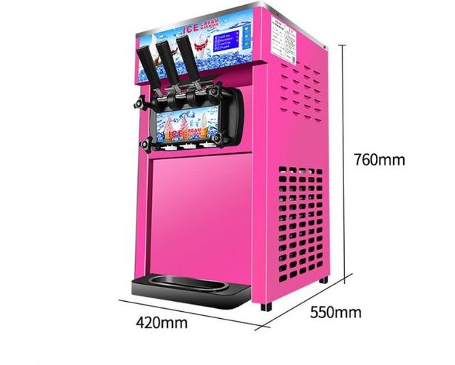 High Productivity Stainless Steel Table Top Soft Three Flavors Commercial Ice Cream Making Machine Commercial Dual Compressor