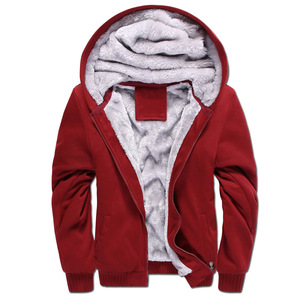 Wholesale Custom High Quality Men Thick Winter Full Zip Warm Faux <strong>Fur</strong> Sherpa Fleece Lined <strong>Hoodie</strong> - Product Image 2