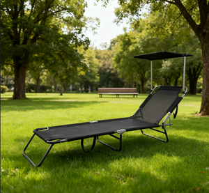 Chaise longue pliante portable en aluminium pour la plage, confortable, épaisse, durable et moderne, idéale pour le camping en plein air, les parcs et les hôtels - Product Image 5