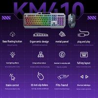 Clavier de jeu mécanique USB AOC KM10 neuf en gros, kit clavier filaire rétroéclairé RGB avec panneau métallique pour le bureau et le travail
