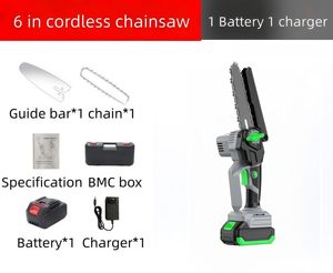 Mini tronçonneuse sans fil de 6 pouces 21V, scie à élaguer à une main alimentée par batterie au lithium pour <span class=keywords><strong>le</strong></span> jardin - Product Image 4