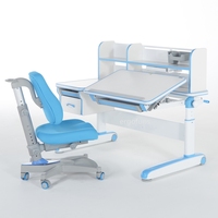 Bureau pour enfants ergonomique et durable à hauteur réglable avec grande étagère en bois et acier, surface inclinable à vérin à gaz pour l'école à domicile