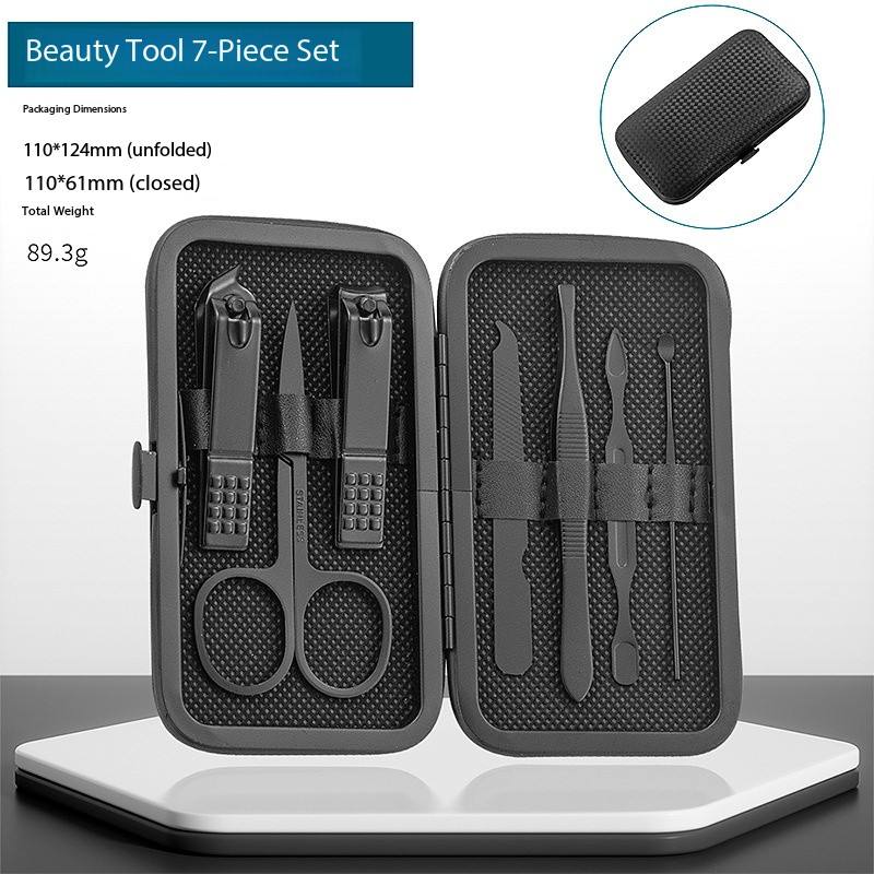 Pure black suit 7-piece Set