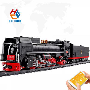 Moule <span class=keywords><strong>King</strong></span> 12003 Locomotive à vapeur créative MOC Building Sets Block Set Model Assemble Building Block Bricks Toy Set Kids - Product Image 1