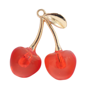 Ciondoli di ciliegia smaltati alla moda ciondoli di ciliegia di cristallo di frutta ciondolano per orecchini creazione di gioielli <span class=keywords><strong>D</strong></span> I <span class=keywords><strong>Y</strong></span> 23*28 MM - Product Image 4